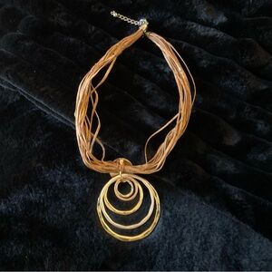 Gold color hoop necklace
